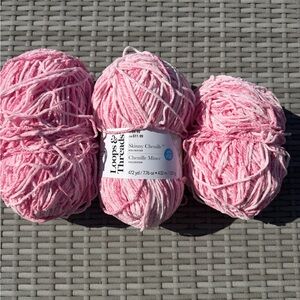 Loops & Threads skinny chenille yarn in the color pink stripe Yarn Bundle